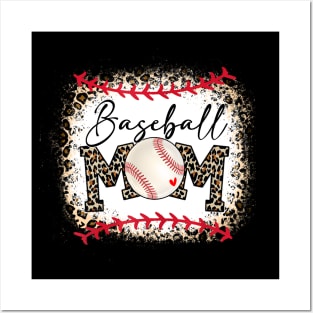 Baseball Mom Leopard Funny Softball Mom Mother's Day 2022 Shirt Posters and Art